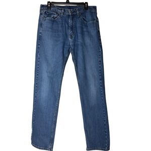 Levi Strauss 505 Mens Jeans W34 L32 Blue Denim Straight Fit Casual Pants